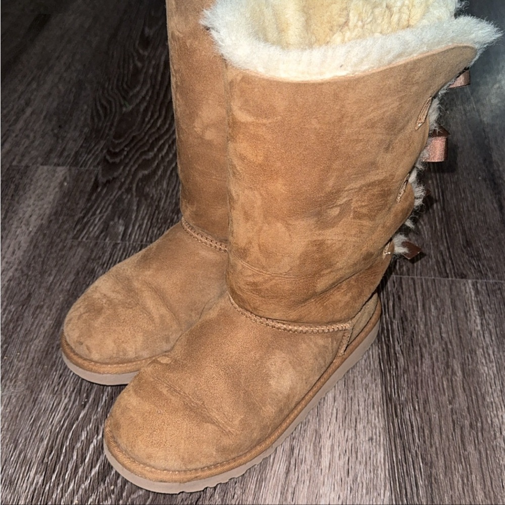 UGG Chestnut Suede Boots with Shearling
